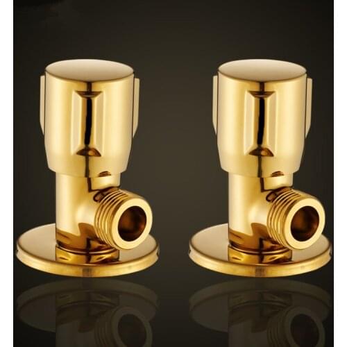 Filling Valves Copper Angle Valves 1/2"Male x 1/2" Male Bathroom Bidet Valve Bathroom Accessories Gold/Rose gold/Chrome Finished