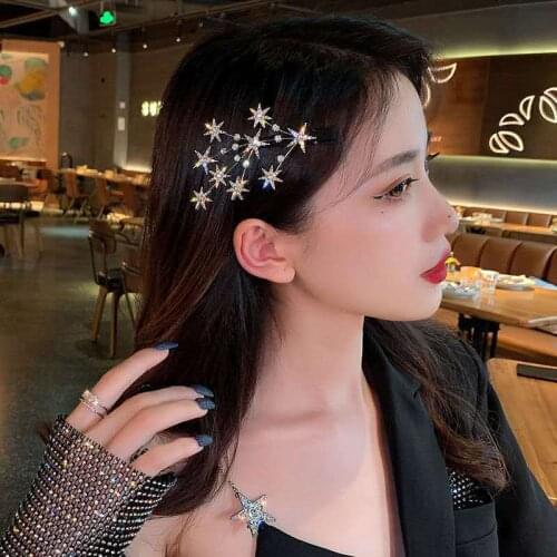 Rhinestone Crystal Star Hairclips Hairgrips Barrettes Hair Clips Grips Headwear Hair Accessories