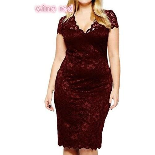 2021 XXXXXL XXXXL Plus Size Summer Dress Sexy Women Casual Short Sleeve Beach Short Dress Solid Black Green Lace Dress Vestidos