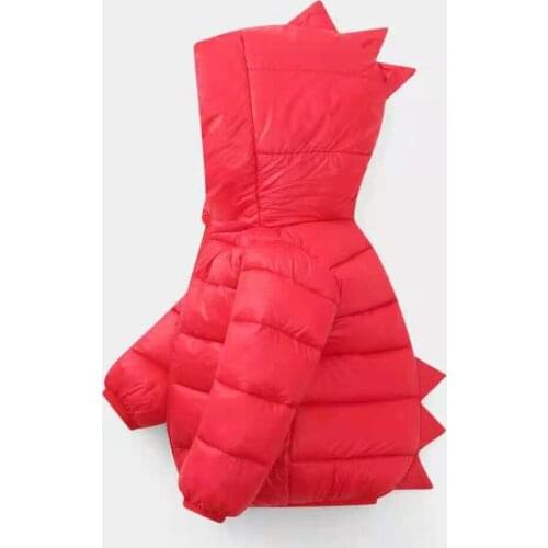 Winter Warm Jacket For Baby Girl Boy Autumn Cotton Cartoon Dinosaur Thick Hooded Outerwear Cute Girls Coats Children Clothing