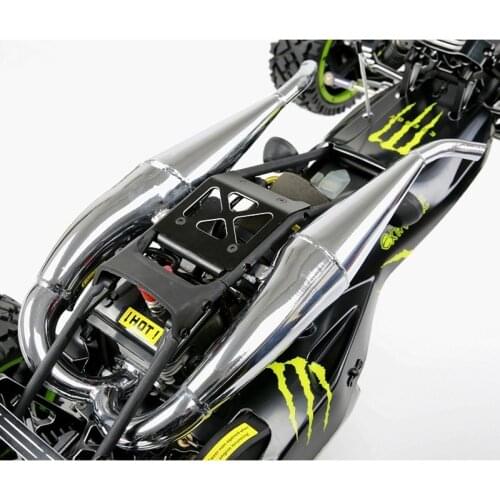 1/5 RC CAR baja Part High Speed Alloy TWIN Exhaust Pipe for HPI ROVN KM BAJA 5B 2.0 NEW