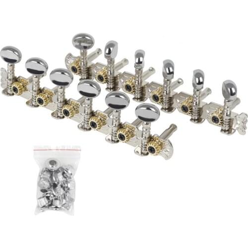 1 Set 6-link 12-string Round Head Column Pegs Tuning Keys Tuner for Electric Guitar Accessories Musical Instruments Supplies