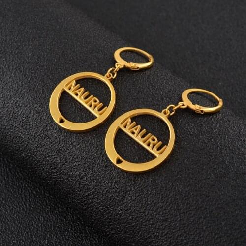 （1 Pair）NAURU AND NAOERO Earrings for Women Girls Stainless Steel and Gold Color Jewelry (earrings size 2cm) #J1011