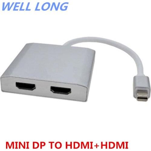 1pcs/lot MINI DP TO HDMI+HDMI F MINI DP to 2 HDMI female 4K HD adapter cable