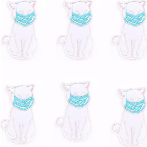 10Pcs/Set Cute Mask Animals Embroidered Patches On Clothes Applique Iron On Patches For Clothing Stickers Cat Patch Badges