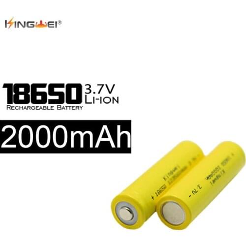 10pcs/lot Kingwei 18650 2000mah Batteries 3.7v Rechargeable for Laser Pen headlight Powerbank Cigarettee Flashlight Toy
