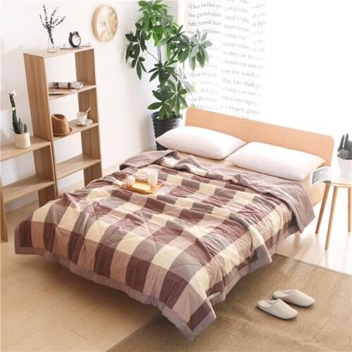 100% washed Cotton Fabric Super Healthy And Comfortable Summer Quilt Luxury Quilt with core Bedspread Cotton Quilts Set