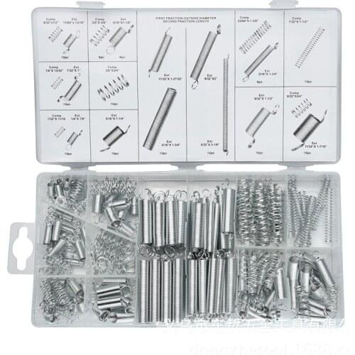 200pcs With Storage Box Accessories Extension And Compression Coil Portable Hardware Tool Spring Set Metal Steel Assorted