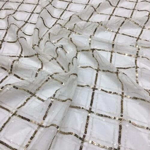 5yards/pc) Newest arrival French net lace fabric with sequins elegant and delicate African party lace for dress FSS381
