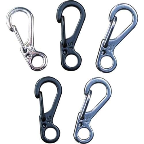 50pcs/lot Spring Buckle Snap Alloy Nickel-free Plating Mini Key Ring Carabiner Bottle Hook Paracord Camping Accessories