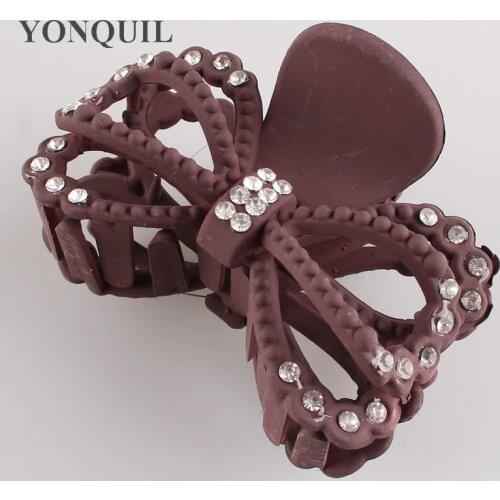 Crystal Bow Hair Accessories Hair Claws Jaw Clips Girls Fashion Thick Hair Holder for Women Black Headwear Tiara 6Pcs/Lot SYHC56