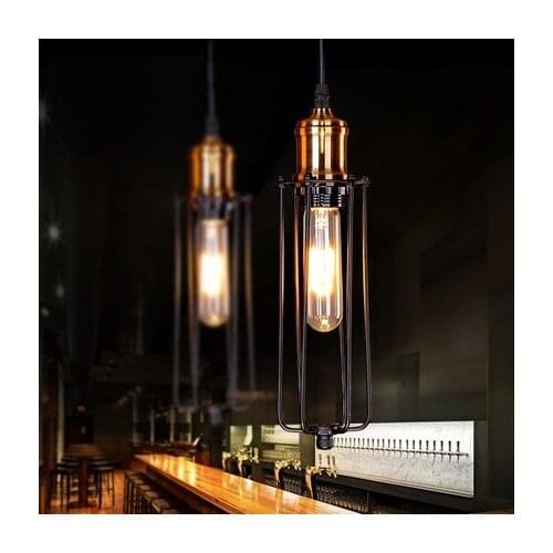 American Loft Style Iron Droplight Industrial Edison Vintage Pendant Lamp Dining Room RH Hanging Light Fixtures Indoor Lighting