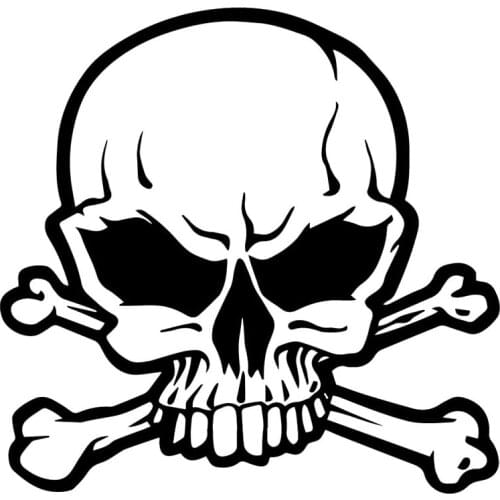 Car Stickers Pirate Skull Funny Bumper Decoration Car Stickers Personality PVC Decals Creative Waterproof Black/white,17cm*16cm
