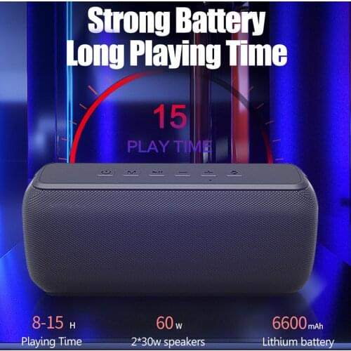 60W Type-C Big Power Wireless Waterproof Bluetooth Speaker Portable Column DSP Bass TWS Subwoofer Music Center Soundbar FM TF