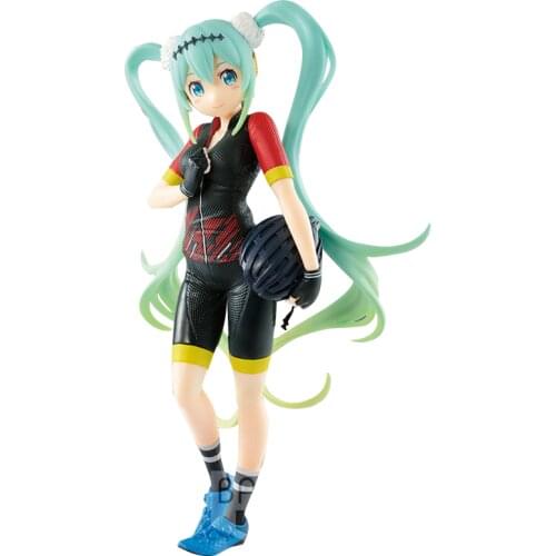 New Product 21cm Bandai Anime Figures Model Toys Hatsune Miku RACING VER EXQ Action Figures Doll Ornaments Toys For Children