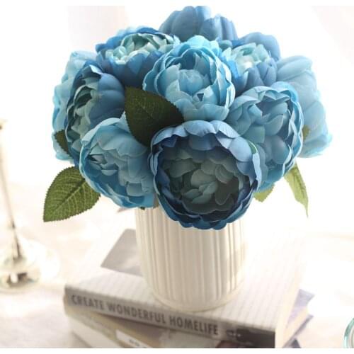 6 Heads Peonies Bouquet round Imitation Flowers Rose Artificial Flowers Wedding Supplies Boquet Holder Home Decoration