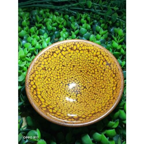 Jianzhan Chinese Song Dynasty Style Jian Ware Tea Cup Oil Spot Glaze Ceramic Cups Blue Pottery Kungfu Tea Bowl Matcha Chawan