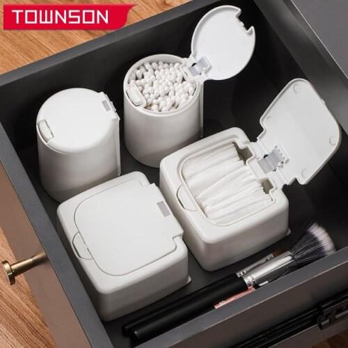 Automatic opening cotton swab box Cotton swab storage box cosmetics jewelry storage box Toothpick Holder Sundries storage