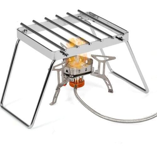 Multifunctional Folding Campfire Grill Portable Stainless Steel Camping Grill Grate Gas Stove Stand Portable Stove Rack