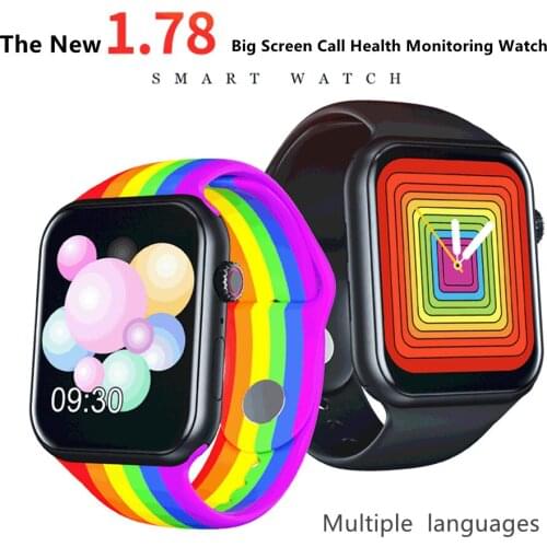 Fashion Smart 1.78 Inch Big Color Screen Heart Rate Blood Pressure Call Dual UI Multi-language Sports Bracelet Watch Android IOS