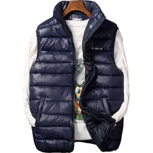 Winter Mens Sleeveless Jacket Big Sizes Black Vest Autumn Casual Warm Thick Coats Male Cotton-Padded Work Men Waistcoat Vest