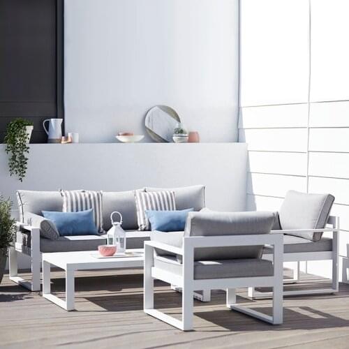 New arrival outdoor garden sets sectional furniture aluminum L type sofa set