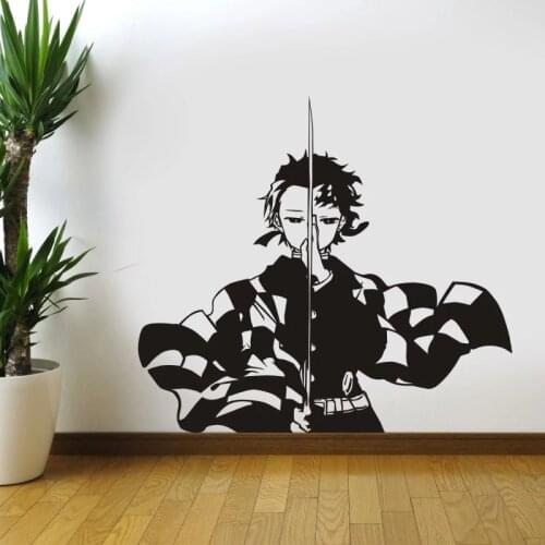 New Design Demon Slayer Wall Decal Living Room Removable Mural For Kids Rooms Diy Home Decoration Decoration Accessories