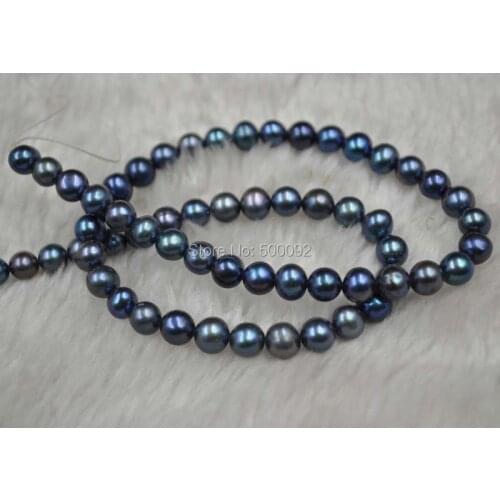 Wholesale 6-7mm peacock freshwater black pearl free shipping