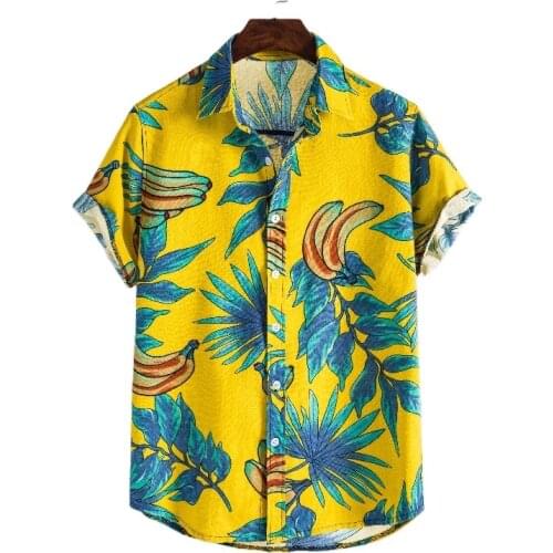 Wholesale Summer Cheap Men Plus Size 5XL Floral Print Hawaiian Shirt and Short Sets