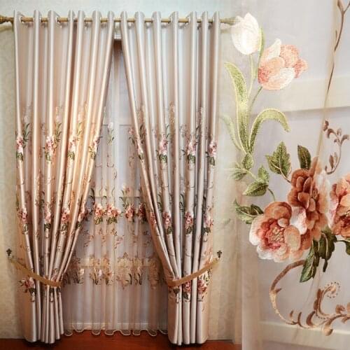 Luxury European Style Thickening Shading Picture Color Window Valance Luxurious Curtains for Living Room bedroom dining room