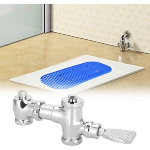 Foot Pressing Type Flush Valve Brass Flush Valve Pedal Retractable Toilet Flushing Valve Bathroom Accessory