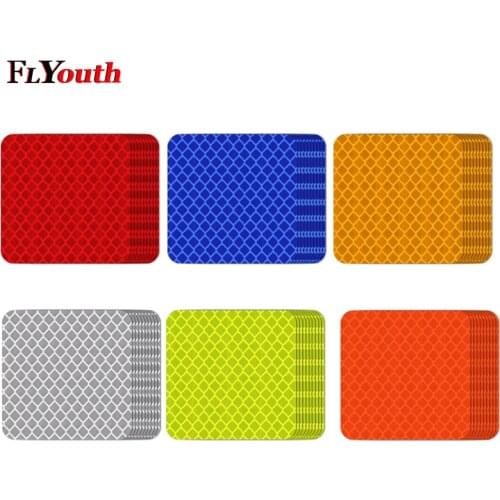 2Pcs 5X5cm Safety Reflective Warning Strip Tape Car Bumper Reflective Strips Secure Reflector Stickers Decals For All Cars