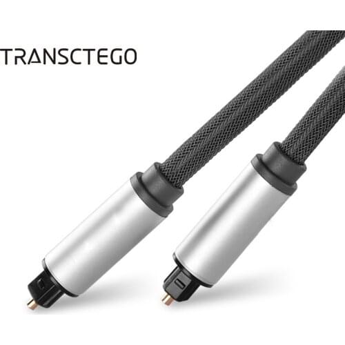 TRANSCTEGO Toslink optical audio cable Gold Plated SPDIF Coaxial Cable digital fiber optic cables fone de ouvido display port