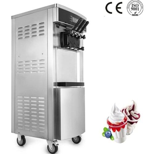 Three-color commercial desktop soft ice cream machine 220V/100vvertical make ice cream intelligent sweetener ice cream maker 1pc