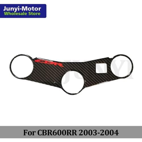 Pattern Top Triple Clamp Yoke Sticker Case For Honda CBR 600RR CBR600RR F5 2003 2004 Motorcycle Carbon Fiber 3D Decal Pad Racing