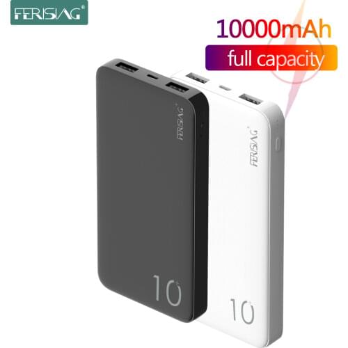 FERISING Power Bank 10000mAh PowerBank 10000 mAh USB Charger Portable External Battery Mobile Phone Charging For Xiaomi Mi 10 9
