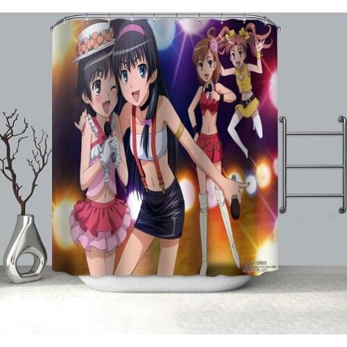 New To Aru Kagaku no Railgun Shower Curtain Polyester Fabric Screens Curtains For Bathroom 3D Waterproof Bath Curtain With Hooks