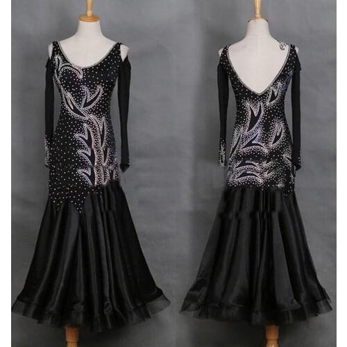 New Sexy Latin Dance Dress Women Fashion Original Black Tango Dresses Lady Rumba Flamenco Competition Dance Costumes B207