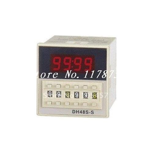 110VAC digital time delay repeat cycle relay timer 1s-990h LED display 8 pin panel installed DH48S-S SPDT