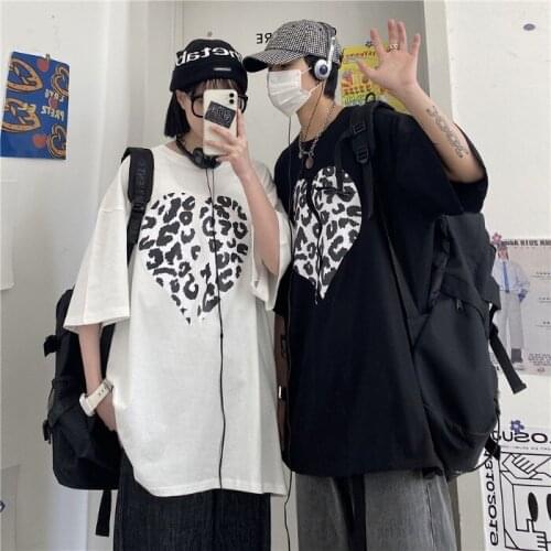 2021 new casual T-shirt mid-length casual T-shirt Hong Kong style pure cotton loose short sleeve men and women couple half sleev