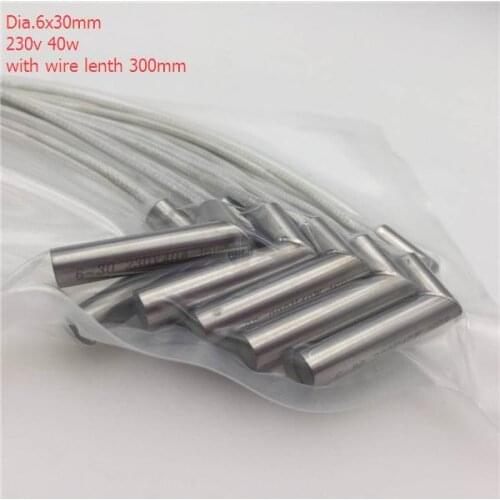 230V 6x30mm right angle lead swaged high density electric cartridge heater