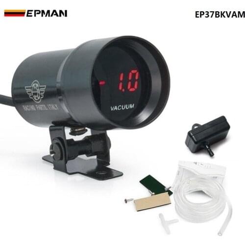 37mm COMPACT MICRO DIGITAL SMOKED VACUUM GAUGE UNIVERSAL 3-4-6-8 CYLINDER ENGINES Black,Purple For BMW 28i 530i EP37BKVAM