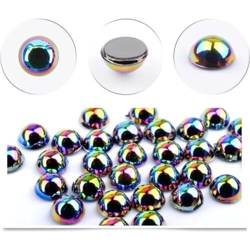 3D 4mm AB Black Pearl-like Nail Art Semi-Pearl for Jewelry Making/Mobile Phone Decoration