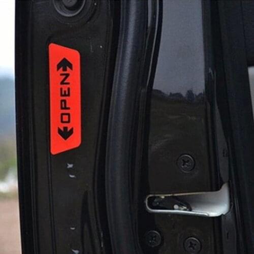 4 pcs/set reflective tape stickers for car side door open safety anti-collision warning vinyl decals 10*3 cm 2 colors