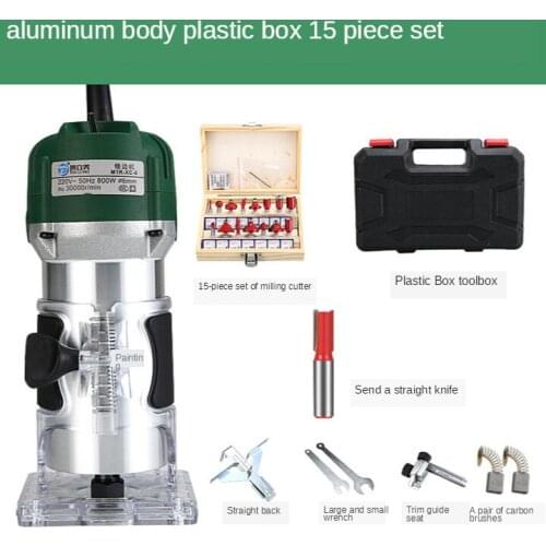 800w 30000rpm Wood Router Tool Combo Kit Electric Woodworking Machines Power Carpentry Manual Trimmer Tools With Milling Cutter