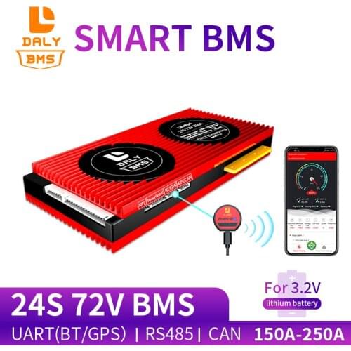 Daly Smart BMS 24S 72V LiFepo4 Battery 150A 200A 250A Bluetooth+485 to USB device +CAN+NTC +UART For Electric Car E-Bike Scooter