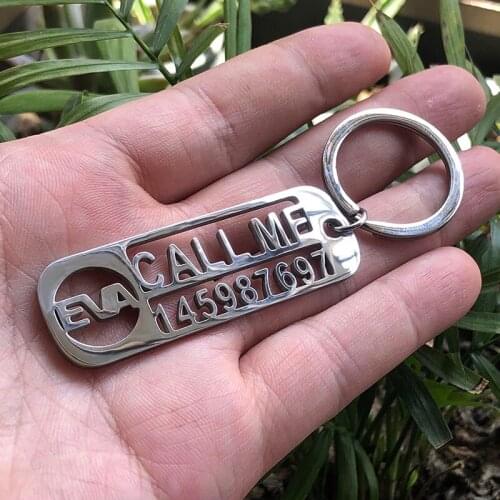Custom Keychain For Car Logo Name Stainless Steel Gift Customized Anti-lost Keyring Key Chain Ring Gifts Nameplate