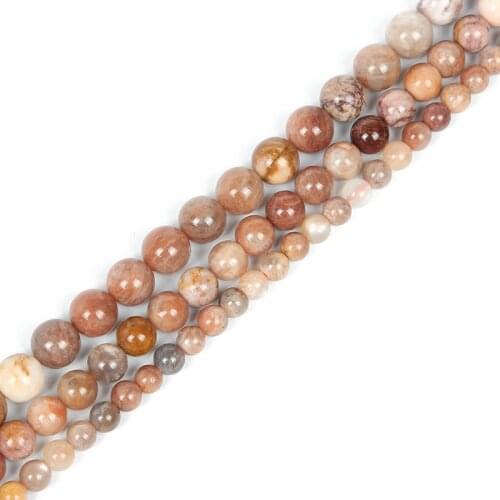 Natural Stone Beads Sunstone Round Loose Beads For Jewelry Making Bracelet DIY Accessories Needlework Strand 4/6/8/10/12MM