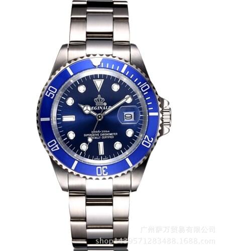 Reginald Brand Crown Quartz Male Watch Business Casual Mens Full Steel Man Calendar Japan Waterproof Hight Quartz Wrist Watches