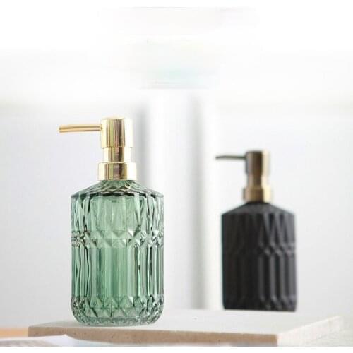 Home Hotel Bathroom Conditioner Hand Soap Shampoo Bottle Soap Dispenser Chic Glass Refill Empty Bottle Detergent Container